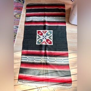 Vintage hand woven Mexican rug.